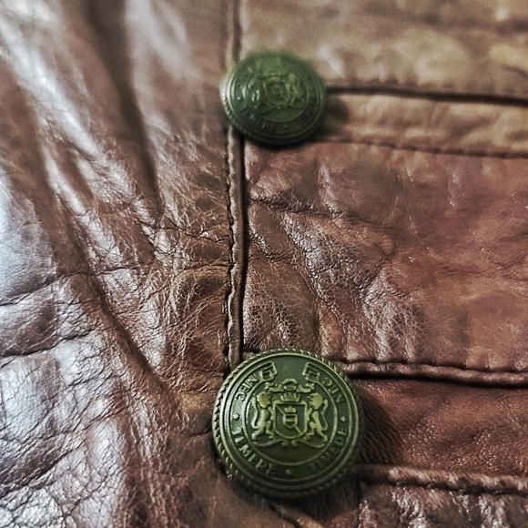 Oasis military style leather jacket - Picture 3 of 7